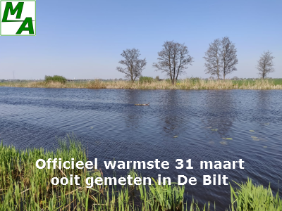 Officieel warmste 31 maart ooit gemeten in De Bilt