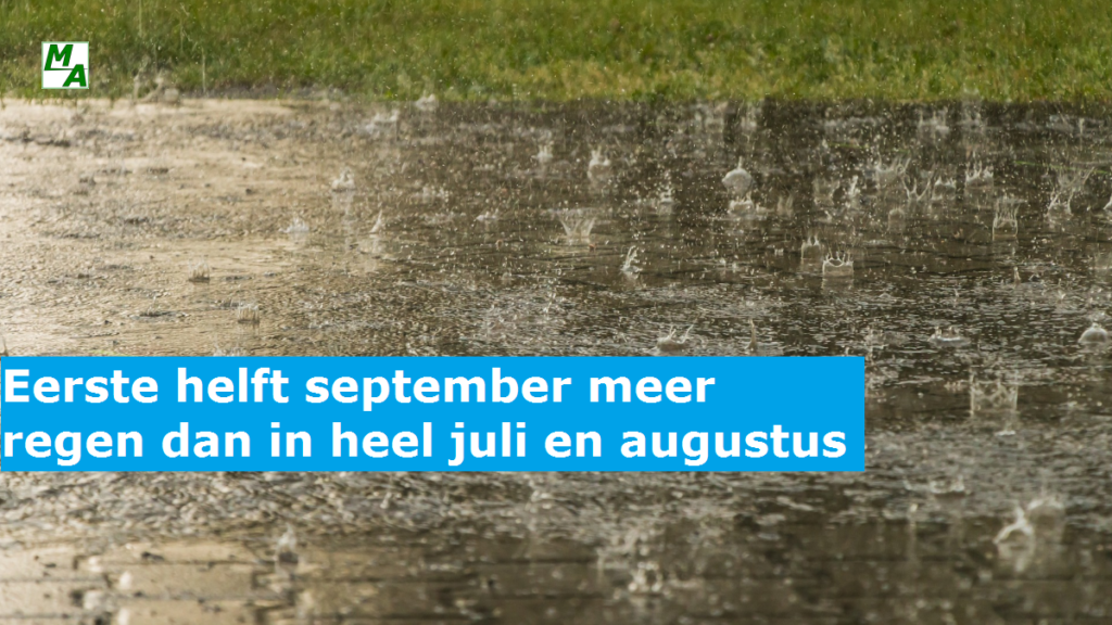 Eerste helft september meer regen dan in heel juli en augustus