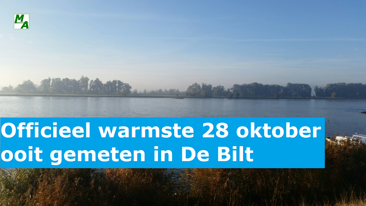 Officieel warmste 28 oktober ooit gemeten in De Bilt